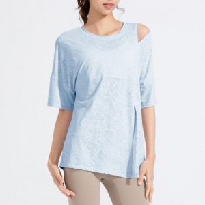 SC10262 T-Shirt Lose Casual Fitness Yoga Kurzarm Top Yoga T-Shirts Fitness rund-Hals-T-Shirts