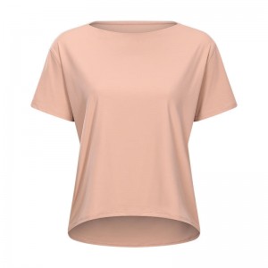 SC10266 Custom Logo Yoga Shirt Cutout Workout Pullover Yoga Shirt Kurzarm Sport Yoga Workout Lose Schnell trocken Temd Frauen Frauen