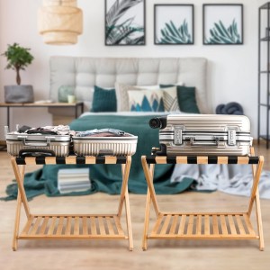 Bambusklappkoffer Stand für Gästezimmer Schlafzimmer Hotel