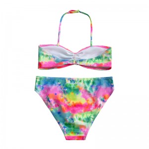 Kinderbadeanzug mit Neckholder -Hals und Gradientenfarbe