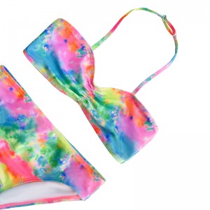 Kinderbadeanzug mit Neckholder -Hals und Gradientenfarbe