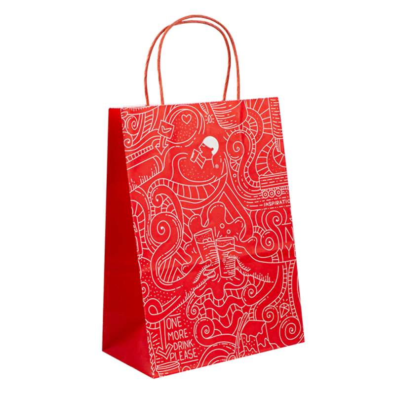 Großer Großhandelspreis brauner Kraftpapiertasche mit kundenspezifischem Print -Logo Einkaufstüte