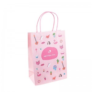 Umweltfreundlich recycelte schwarzes weißes Essen zum Mitnehmen Verpackung Basteltasche Geschenke Geschenke Einkaufsbrauner Kraft Papiertüte mit Griff