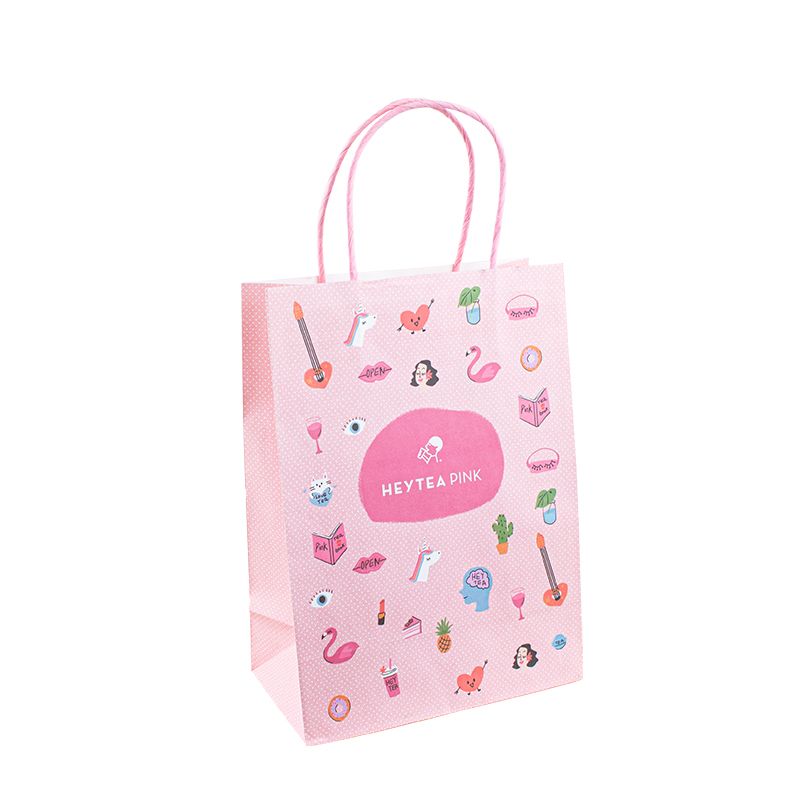 Umweltfreundlich recycelte schwarzes weißes Essen zum Mitnehmen Verpackung Basteltasche Geschenke Geschenke Einkaufsbrauner Kraft Papiertüte mit Griff