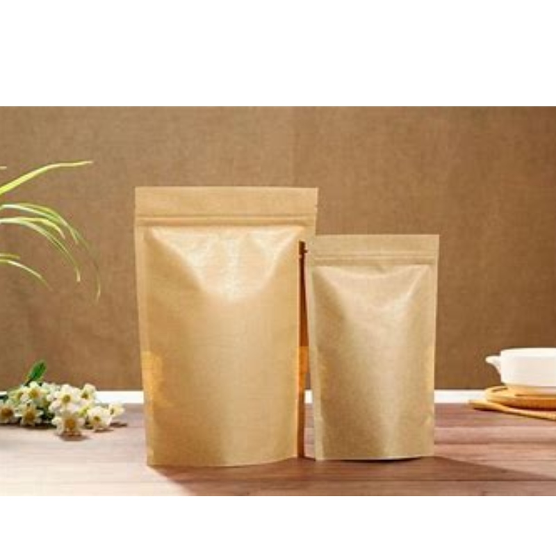 Kraft Food Bag Reißverschluss verschlossen