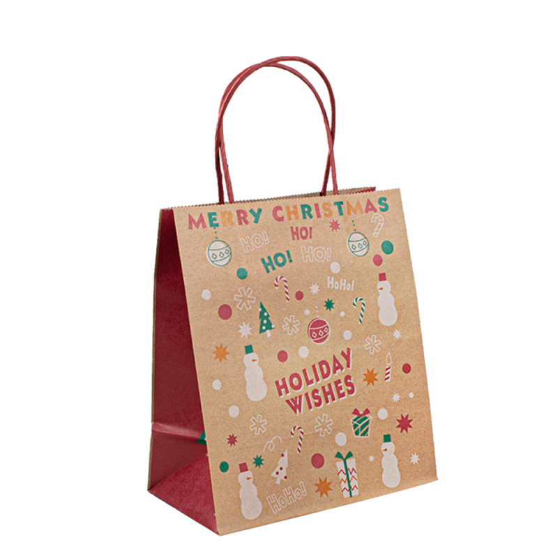 Papiertüte mit Logo Print Kraft Shopping Promotion brauner Kraft benutzerdefinierte Papiertüten