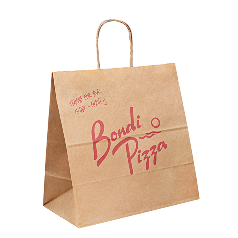 Drucken brauner Papier Kraft Bag Custom Kleiderpapier Tüte Kraftsack Tasche