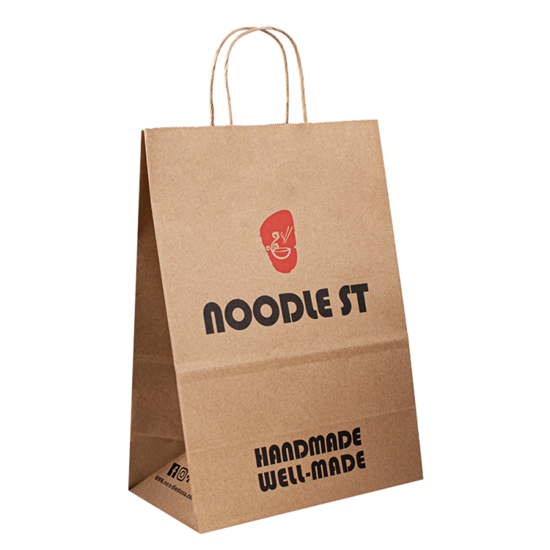 Drucken brauner Papier Kraft Bag Custom Kleiderpapier Tüte Kraftsack Tasche