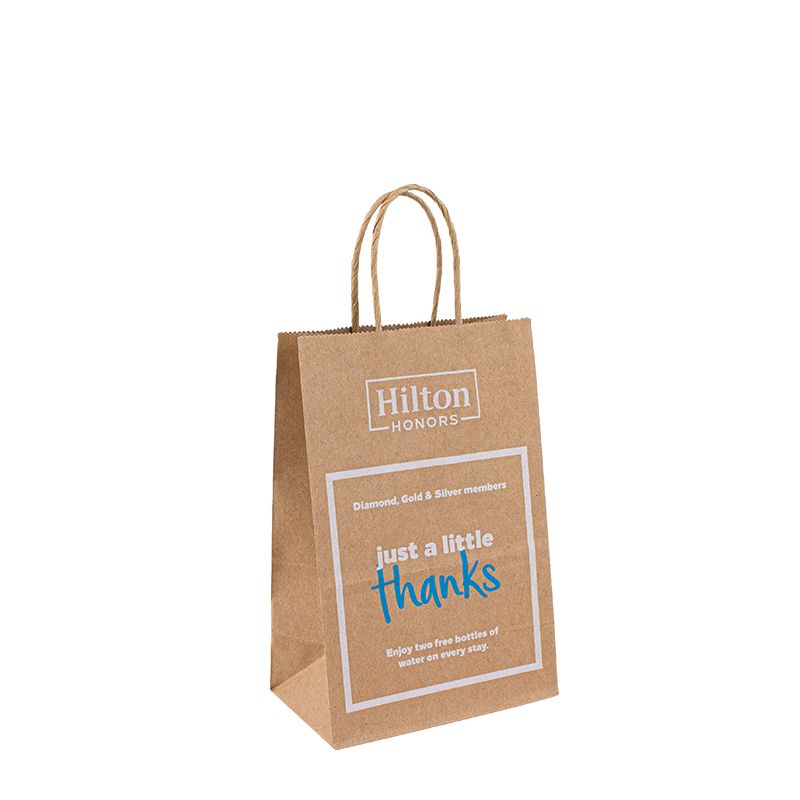 Drucken brauner Papier Kraft Bag Custom Kleiderpapier Tüte Kraftsack Tasche