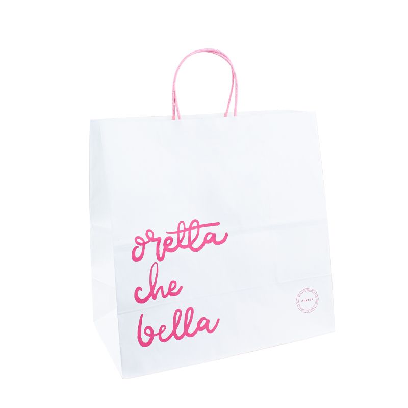 Recycelte Papiertüten benutzerdefinierte Papiertüte weiße Einzelhandel Kraftstasche benutzerdefinierte weiße Papiertüte