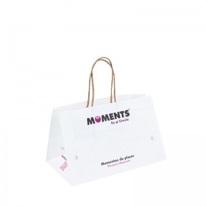 Krafttasche weiße Papiertüte mit Logo Süßigkeiten Custom Paper Craft Bags mit Logo