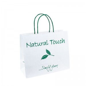 Papiertüte Griff braune Papiertüten Druckgriff Designer für Verpackungstüte Geschenk