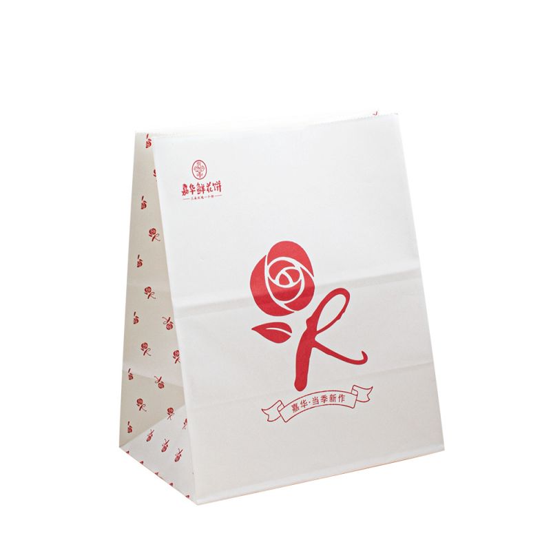 Logo Mini Paper Party -Taschen weiße Imbissbeutel Logo zum Mitnehmen
