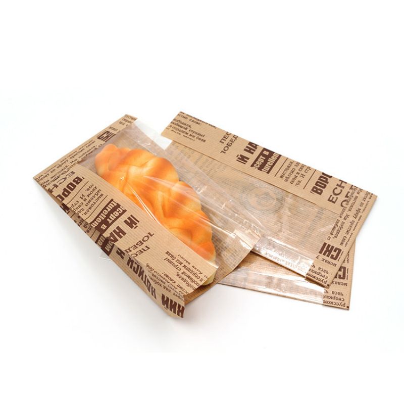 Premium -Qualität Kraftpapierverpackungstasche mit klaren Fenstern angepasst