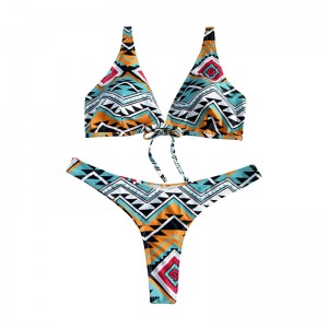 Bloß ethnischer Style Bogen Bogen Breiter Riemen Zwei-teiliger Badeanzug