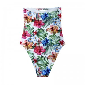 Sexy trägerloser Druck ethnischer einteiliger Teil