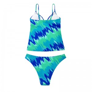 Blaugrüne zweiköpfige Badeanzug