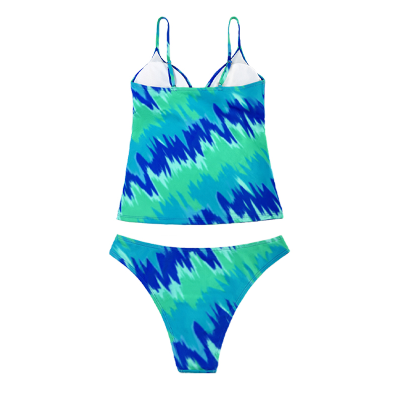 Blaugrüne zweiköpfige Badeanzug