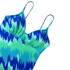 Blaugrüne zweiköpfige Badeanzug