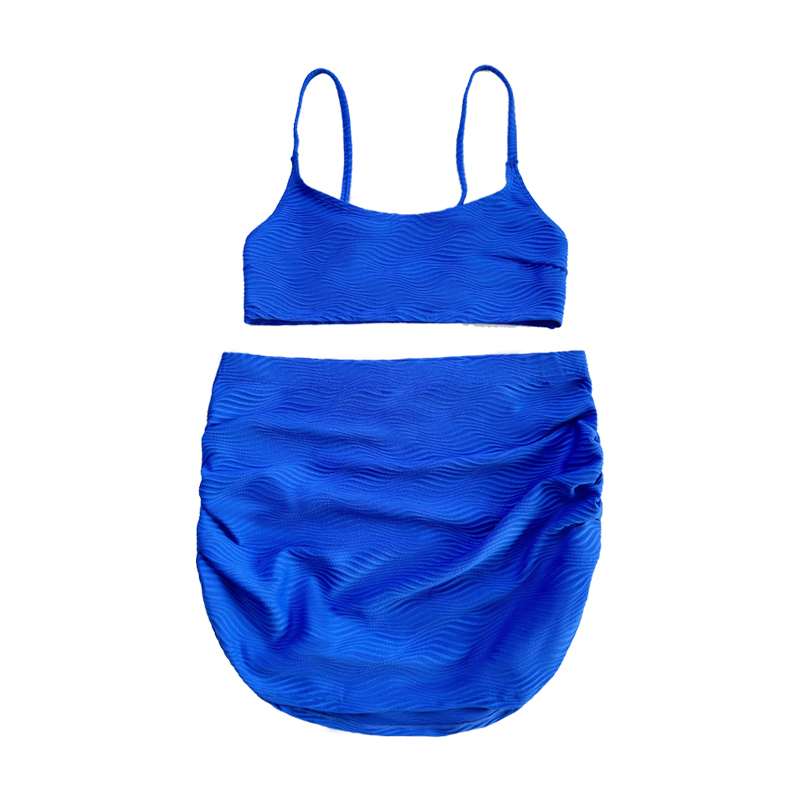 Basic Hosenders Badeanzug Faltenrockblau Muster Speziales Tuch