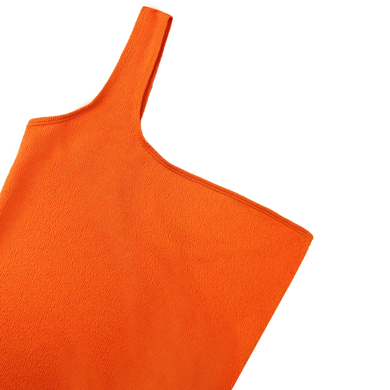 Orange gekräuselter Stoff One-Shoulder sexy einteiliger Badeanzug