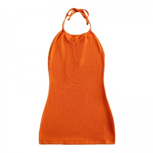 Orangefarbenes Rüfentuchhalter -Gurtkleid Badeanzug