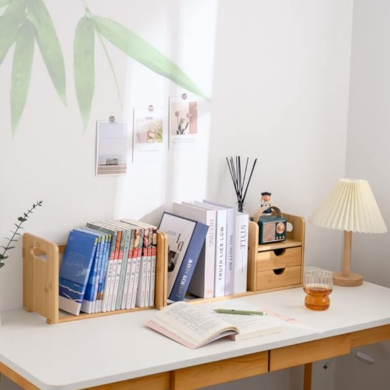 Natural Bambus -Desktop -Bücherregal