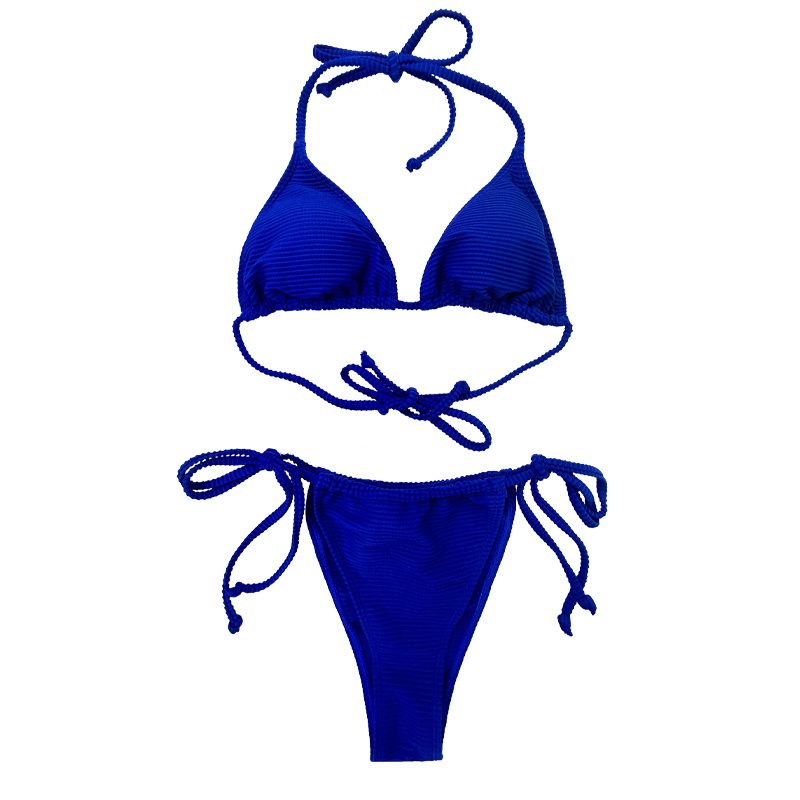 Preußischer blauer Halftergurt sexy Dreieck Tasse zweiteiliger Badeanzug