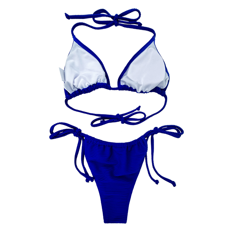 Preußischer blauer Halftergurt sexy Dreieck Tasse zweiteiliger Badeanzug