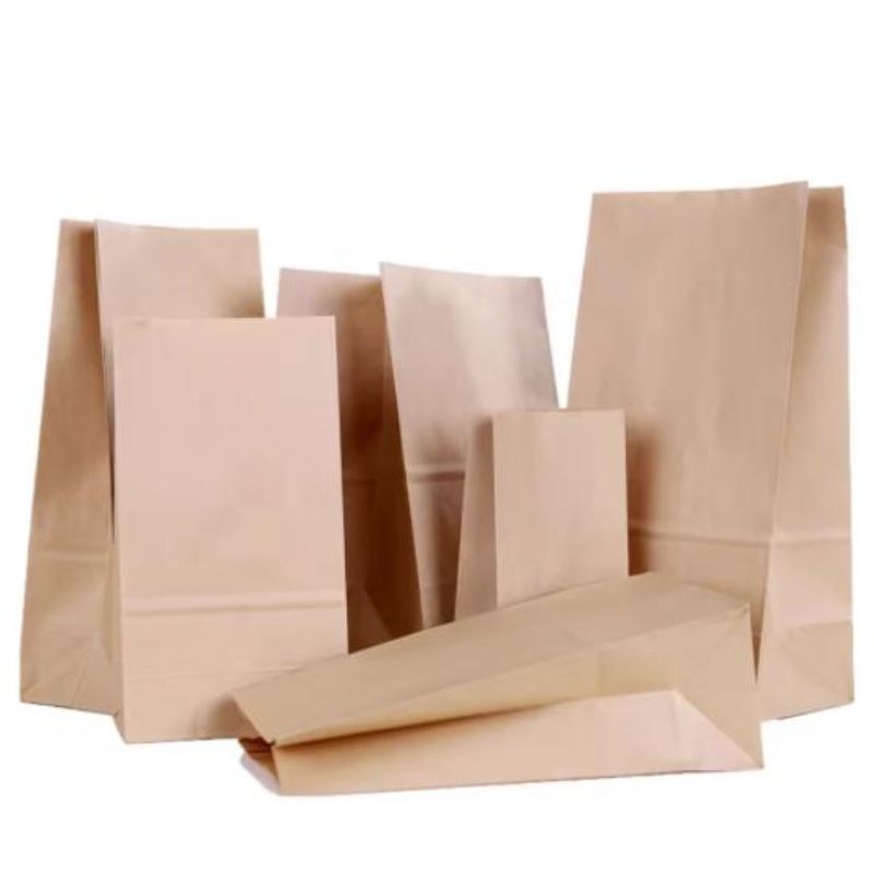 Hersteller Großhandel Einweg -Lebensmittel -Verpackungsbeutel Custom SOS Brown Kraft Papiertüten ohne Griff