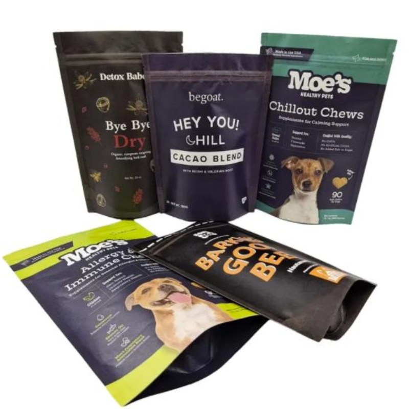Custom Design Verpackung Reißverpackung Beutel Plastikbeutel Logo Haustier Snack Hund behandeln