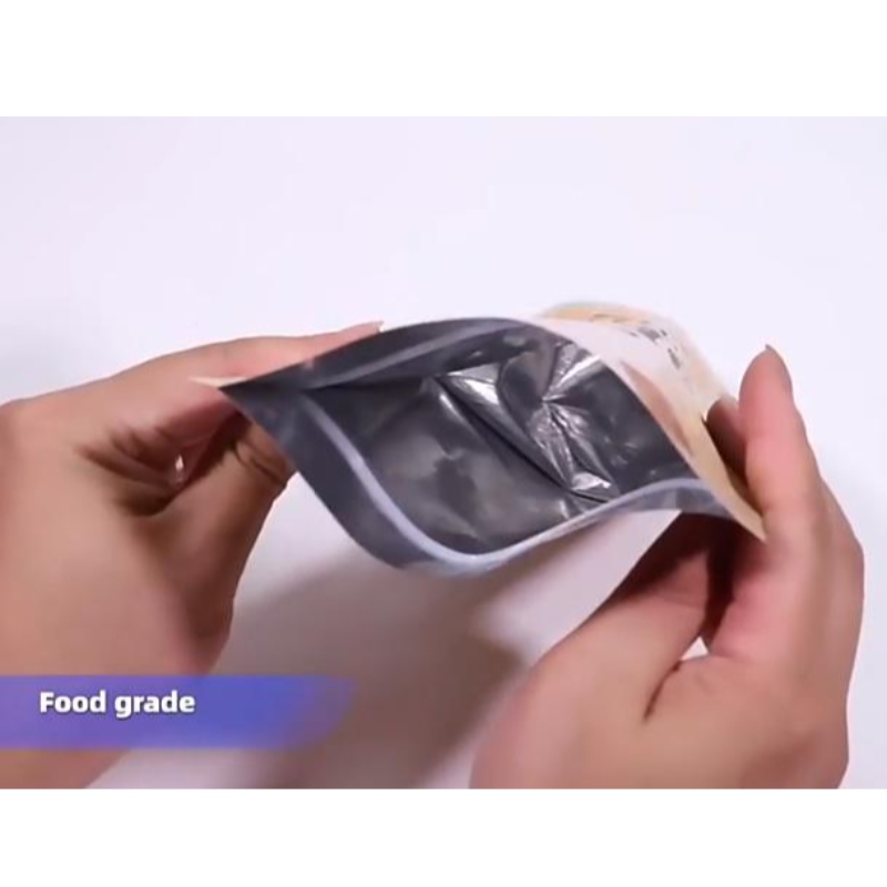 Benutzerdefinierte gedruckte Lebensmittelverpackungstasche KRAFT PAPER STÜCK SCHOUS mit Reißverschluss und Fenster