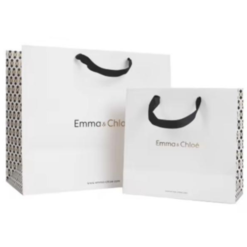 Gedruckte luxuriöse kleine recycelte Einkaufstaschen Geschenkpapierbeutel mit Unternehmensname für Schmuckverpackungen mit Griff
