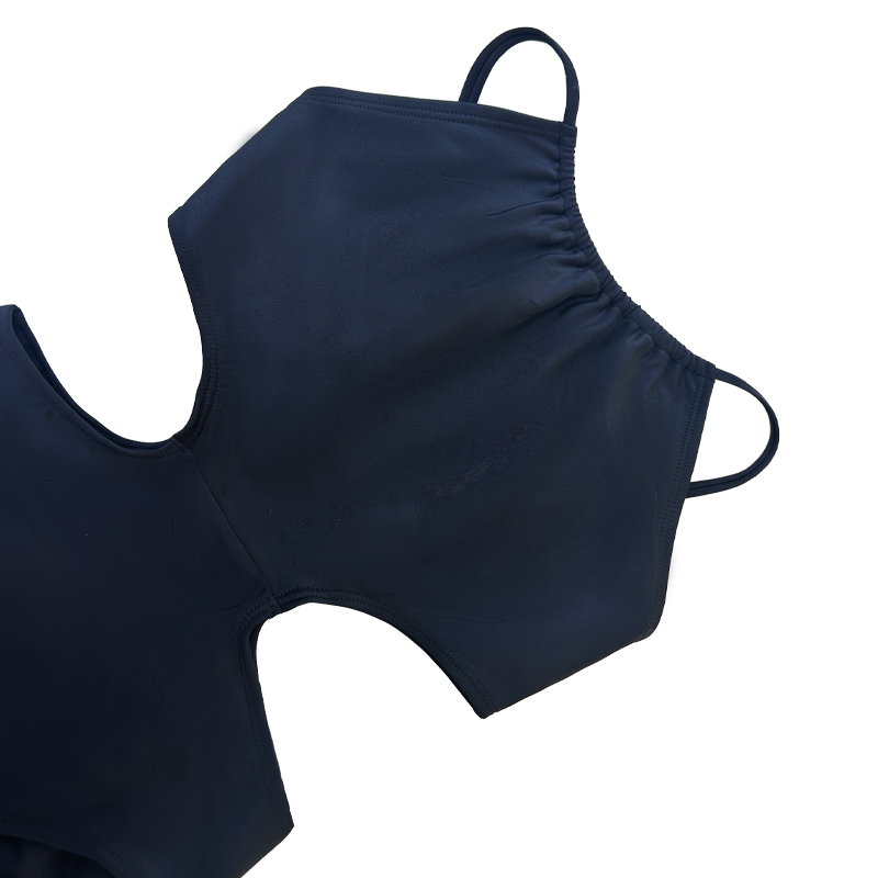 Solid Color Hohlküste Sexy Slim-Fit Ruffle bequem einteiliger Badeanzug