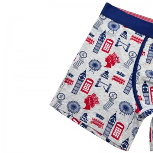 Passen Sie einfache Farbunterwäsche -Mode voll gedruckt bequeme weiche Männer Unterwäsche Männer von Weihnachtsboxer -Slips Farbkontrast