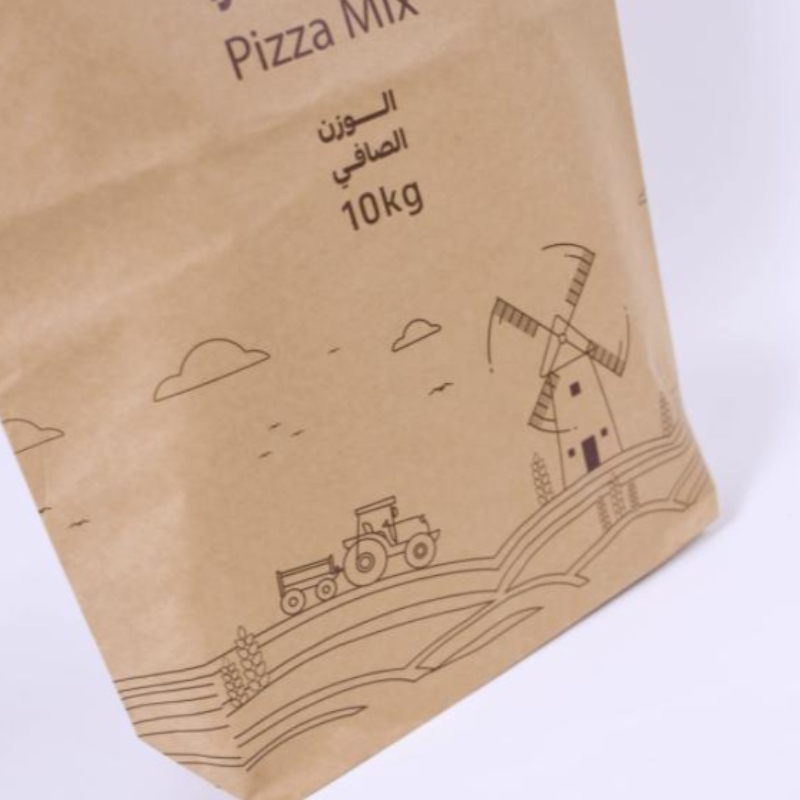 Ökofreundlich 2 kg 25 kg 30 kg Custom Mais Brotmehl Verpackungstasche Papiertüten mit Ihrem eigenen Logo recycelbar