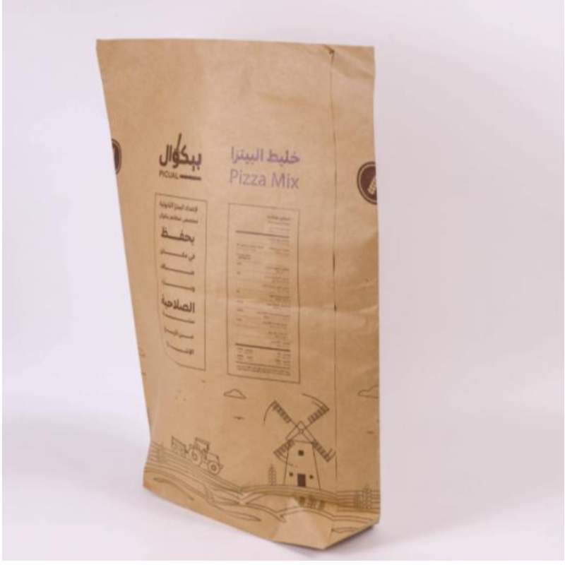 Ökofreundlich 2 kg 25 kg 30 kg Custom Mais Brotmehl Verpackungstasche Papiertüten mit Ihrem eigenen Logo recycelbar