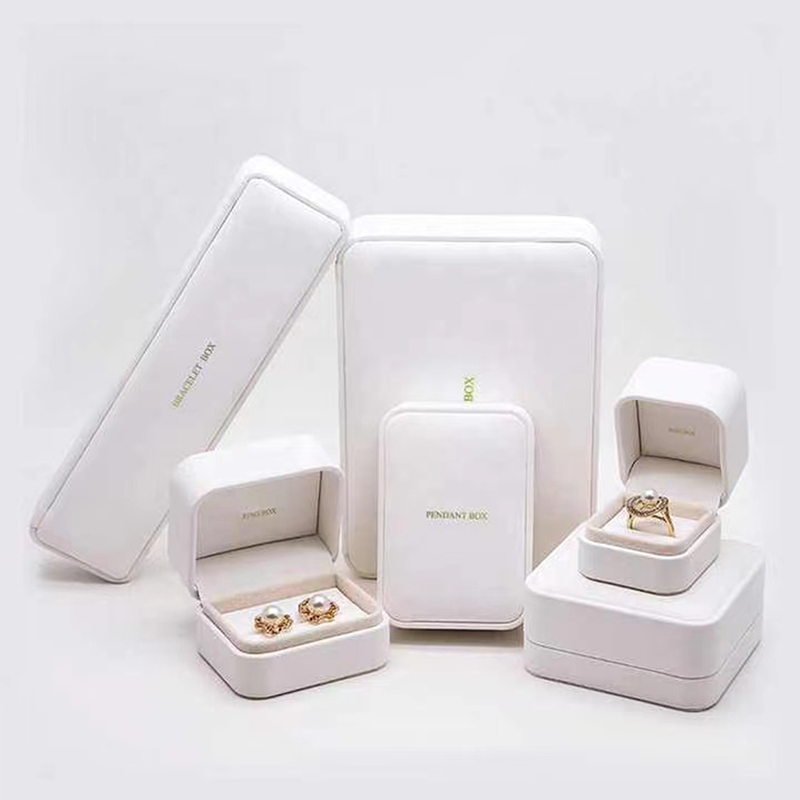 Customized Leder Luxusarmband Halskette Ohrringe Ringbox Verpackung Schmuckschachtel