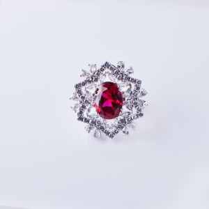 Hongde Eleganter Kreis mit blauer Kubikzirkonia -Verlobungsringen Edelstahl für Frauen Hochzeit Schmuck Silber Farbe