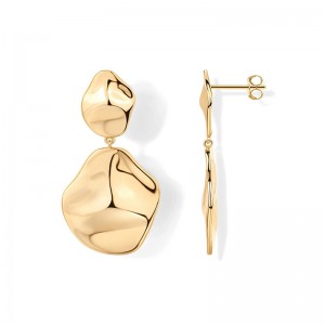 Hongde 14K vergoldete Ohrstecker aus 925er Sterlingsilber in Tropfenform