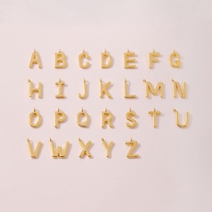 Hongde 14K vergoldet A-Z-Initialen-Halskette. Initialen-Halsketten für Frauen - 14-karätig vergoldete, zierliche Buchstaben-Halskette, einfaches Alphabet A-Z-Halskette, personalisierte Monogramm-Namenskette für Damenschmuck