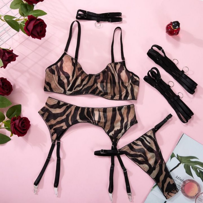 Neuer Stil bloßem Mesh BH. Eine sexy drei-Stück Dessous mit Zebramustern für einen verführerischen Touch My98806 Preis:$119,99