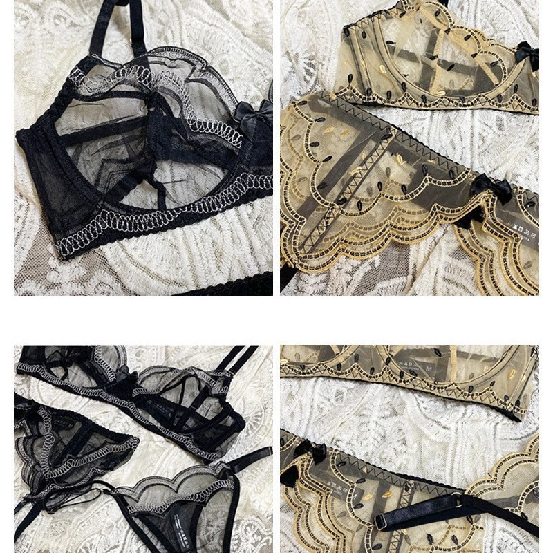 Europäische und amerikanische Ins - Stil sexy Dessous. Ultra - dünn plus - Größe Erotik Dessous Spitzen. BH -Set, das große Brüste kleiner erscheinen lässt und das Sacken verhindert (drei - Stückset).Wlv255price:$159.99