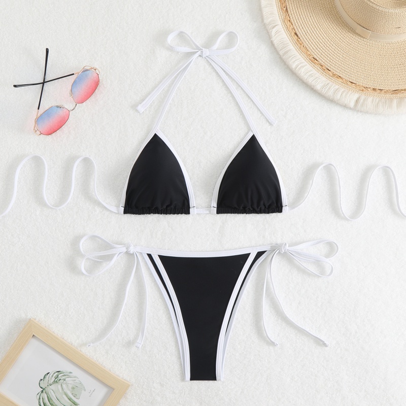 2025neuer Solid - Farbe Frauen\sexy zwei - Stück Dreieck Farbe - Bikini Bikini blockieren. Europäischer und amerikanischer Stil mit Krawatten, geeignet für Strand und Hot Spring QT25003 Preis:$79,99
