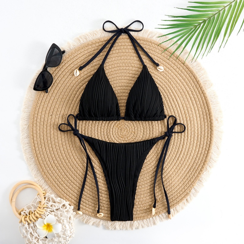 2025 Europäischer und amerikanischer Außenhandel Solid-Farbgeschnüre zwei-Stück sexy Bikini für Frauen, drei-Stück Badeanzug für heiße Mädchen 8940 Preis:$79,99