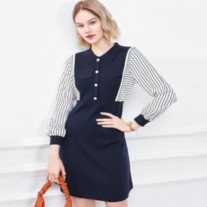 Frühherbst kleiner umgekehrter Kragen -Strick -Strickjacke