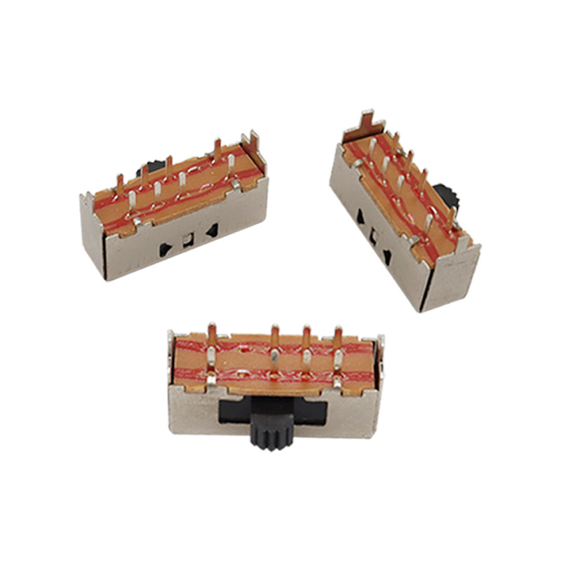Slide Switch SK23H01 kleine bipolare drei-Position zwei-Reihe acht-Stift Horizontale Seite-Ziehen Sie den 2P3T -Schaltungsschalter an