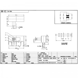Slide Switch SK23H01 kleine bipolare drei-Position zwei-Reihe acht-Stift Horizontale Seite-Ziehen Sie den 2P3T -Schaltungsschalter an