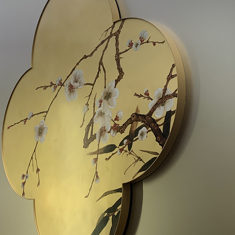 Zotye Edelstahl Gold Electroplated Chinese-Stil gemusterte Edelstahl dekorative Gegenstände